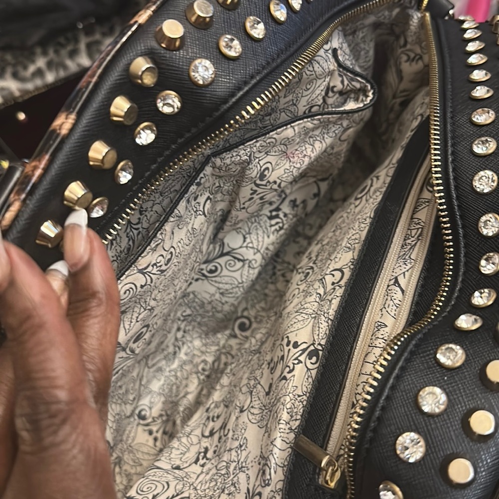 Leopard print hand bag medium size